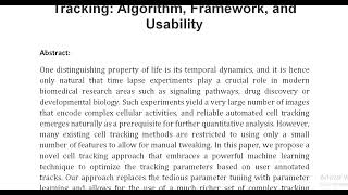 Active Structured Learning for Cell Tracking Algorithm Framework and Usability [upl. by Kauffman]