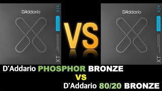 DAddario Phosphor Bronze VS DAddario 8020 Bronze [upl. by Ettenoj]