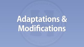 Adaptations amp Modifications [upl. by Julian]