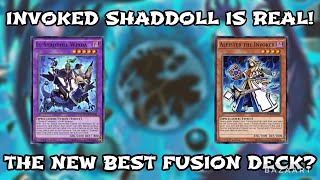 YuGiOh Duel Links  INVOKED SHADDOLL IS REAL IN DUEL LINKS NEW BEST FUSION DECK [upl. by Elsy]