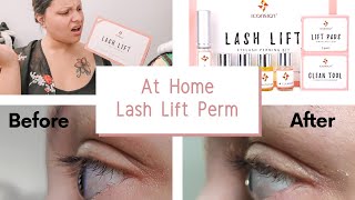 I did my own LASH LIFT at HOME  LASH PERM KIT does it work [upl. by Enilav]