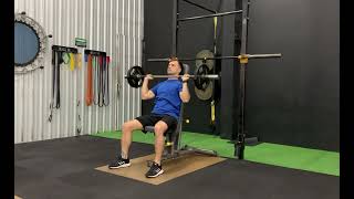 Desenvolvimento com barra sentado Seated BB shoulder press [upl. by Schwitzer184]