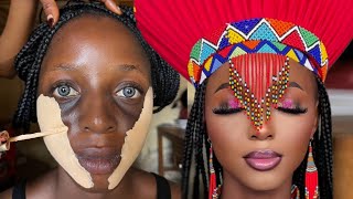 UNBELIEVABLE 😱😳🔥 SOUTH AFRICAN 👆BRIDAL MAKEUP TRANSFORMATION💄MAKEUP TUTORIAL [upl. by Jagir668]