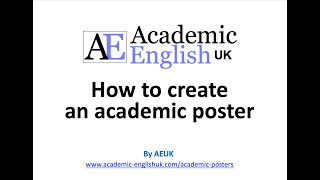 Academic Posters How to create an amazing academic poster [upl. by Ashelman699]