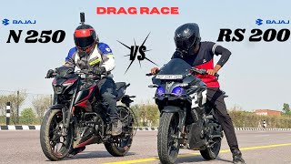 Pulsar RS 200 Vs Pulsar n 250 Drag Race😱Torq Abhi [upl. by Rhona]