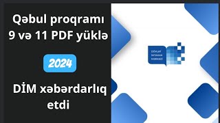 DİM qəbul imtahanı proqramı 2024 suallar düşəcək mövzular PDF linki rəydə [upl. by Norita]