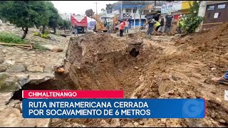 Tramos de la ruta Interamericana permanecen cerrados por derrumbes y un hundimiento [upl. by Acsicnarf]