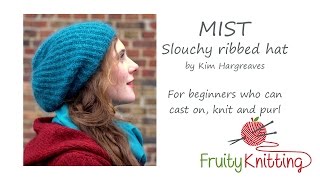 Mist Slouchy Ribbed Hat by Kim Hargreaves [upl. by Eseekram284]