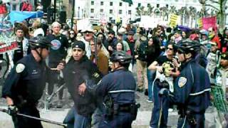 Violent antiwar protest in San Francisco March 21 2009 [upl. by Vashtee]