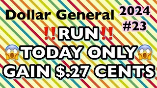 202423😱Dollar General Couponing‼️RUNRUN😱TODAY ONLYGAIN 27 CENTS EACH‼️Must Watch👀👀 [upl. by Eesdnyl]