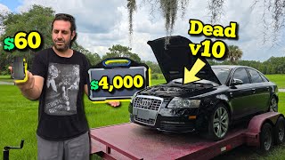 60 vs 4000 Chinese Diagnostic Tool to Fix a Dead v10 Audi S6 [upl. by Dulsea461]