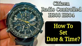 How to SET the time on Citizen EcoDrive Calibre H820 SETTING instructions H820S087228 [upl. by Enitsirhk]