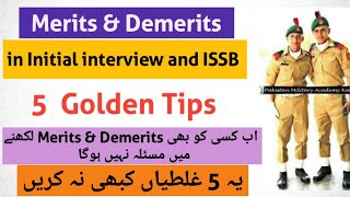 How to write merits and demerits in initial interview and ISSB  SDT ISSB [upl. by Richela952]