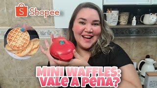 MINI MÁQUINA DE WAFFLES DA SHOPEE VALE A PENA  RESENHA E RECEITA  Lu Ferrari [upl. by Minardi]