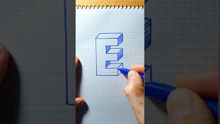 Dibujo letra E en 3D videoshorts drawing art dibujo letras3d geometry abecedario shorts [upl. by Christabella981]