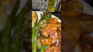 A Must Try  Grilled asparagus seasoned shrimp and crispy potatoes for the win food fyp [upl. by Legge]