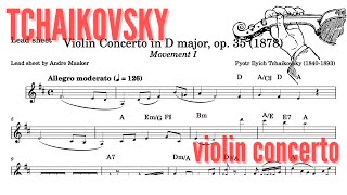 PITchaikovsky  Violin Concerto in D op 35 I  allegro moderato  lead sheet [upl. by Odlavu]