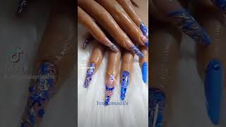 Blue Blinged Out nail Art💙 [upl. by Coray]