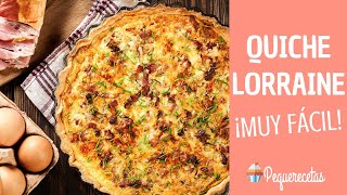 QUICHE LORRAINE LA REINA DE LAS QUICHES  RECETA FÁCIL  PEQUERECETAS [upl. by Marolda]