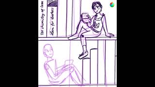 Doing a digital drawing of my Webtoon Canvas ‘Book Lovers’ art characterdesigner drawingdigital [upl. by Anitroc]