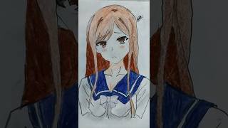 drawing a anime girl from overflow anime drawing art artist youtubeshorts [upl. by Aiyot]