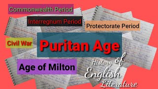 Puritan Age  Age of Milton  History of English Literature  in Urduhindi [upl. by Vona]