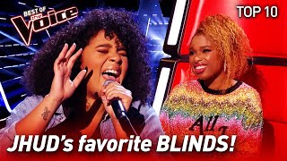 TOP 10  JHUDs favorite Blind Auditions EVER in The Voice [upl. by Nyberg]