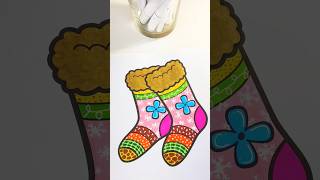 Alcohol markers coloring Adding a pop of color to these cozy socks coloring alchoholmarkers [upl. by Kannry]