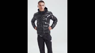 EMPORIO ARMANI EA7 Shiny Puffer Jacket Hooded Glossy Black Men  JD Sports [upl. by Eirak710]