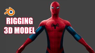 SpiderMan 3D Model  Creating Rig in Blender [upl. by Ednutey]