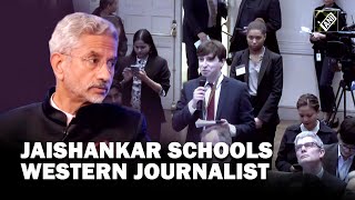 quotDistorted facts ideological agendaquot Jaishankar schools journalist over Indias democracy index [upl. by Anelhtak]