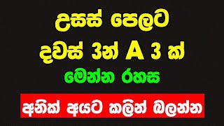 උසස් පෙළට දවස් 3න් A 3 ක්  how get 3 A s for AL exam 2024 2025 al exam study tips news [upl. by Ettenay]