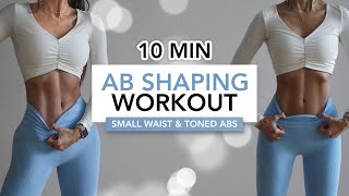 10 MIN AB SHAPING WORKOUT  Pilates Style Small Waist amp Toned Abs  Eylem Abaci [upl. by Ameluz]