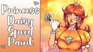 DRAWING PRINCESS DAISY  Speedpaint [upl. by Ainud]