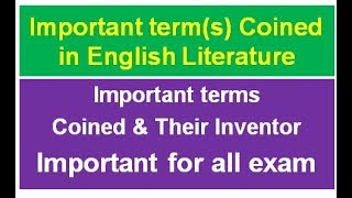 Important terms coined in English Literature amp their inventor [upl. by Rizzo]