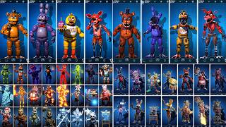 FNAF 1 2 3 4 5 6 UCN amp AR DLC Skins Workshop Animations [upl. by Luhar12]