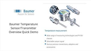 Baumer Temperature SensorTransmitter Overview Quick Demo [upl. by Hines863]