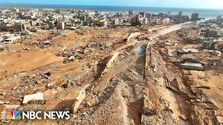 Thousands dead or missing after catastrophic flooding in Derna Libya [upl. by Nailimixam]