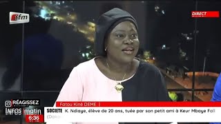 Lhommage émouvant du plateau dinfos matin à notre Chère Fatou Kiné Dème [upl. by Eseryt]