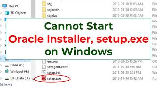 Cannot start Oracle Installer setupexe on Windows The process flashed and immediately disappear [upl. by Yrogreg672]