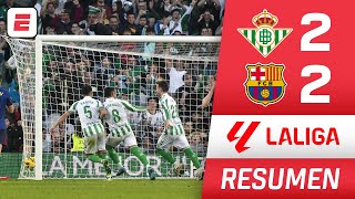 RESUMEN BETIS y BARCELONA empataron 22 GOLAZO de taquito de DIAO sobre la hora  La Liga [upl. by Eahsat]