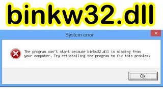 binkw32dll missing FIX  Windows 10 [upl. by Olaf]