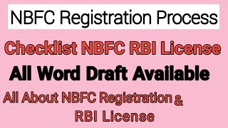 NBFC Registration Process II Checklist of NBFC RBI License II Checklist for NBFC Registration [upl. by Hindu]