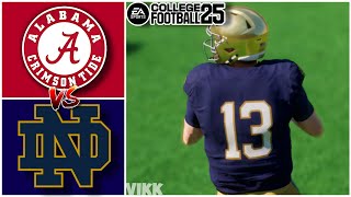 9 Alabama vs 8 Notre Dame Playoff Simulation CFB 25 PS5 [upl. by Bumgardner]