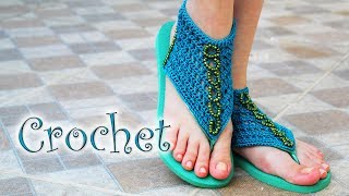 Chinelo decorado Havaiana com crochet [upl. by Ennaesor]