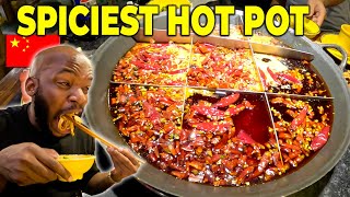 I Tried The SPICIEST HOT POT in Chongqing China 🇨🇳 [upl. by Nangatrad242]