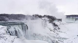 Icy Frozen Niagara Falls Timelapse 2018 [upl. by Lynde]