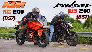 Pulsar NS200 BS7 vs KTM RC200 BS7 Drag Race [upl. by Llemij]