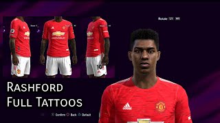 Rashford face Pes 2013 Added Tattoos [upl. by Ahsinaw199]