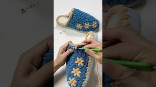 Handmade crochet knitted slipper patternshorts crochet crochetpatterns slippers knitting knit [upl. by Berkin]